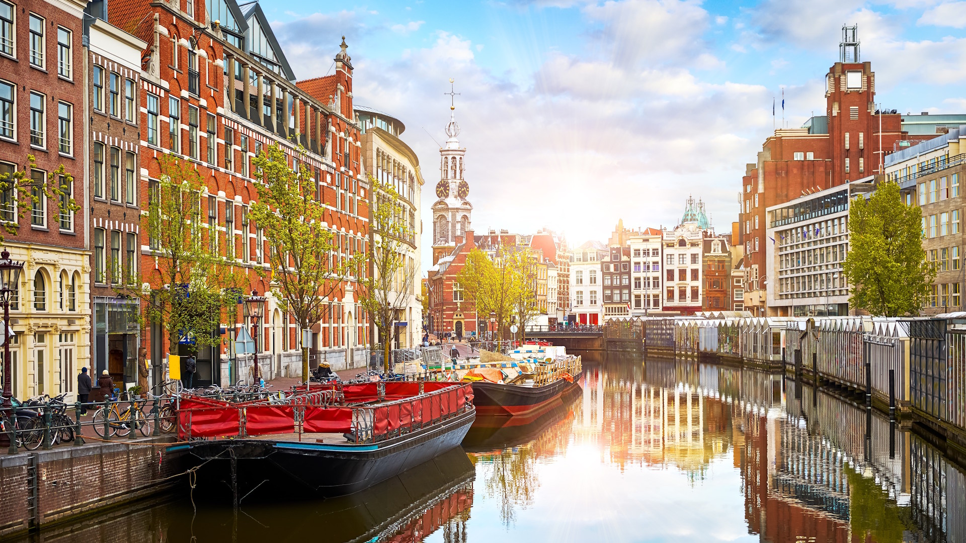 Photo of a canal in Amsterdam, capital of The Netherlands