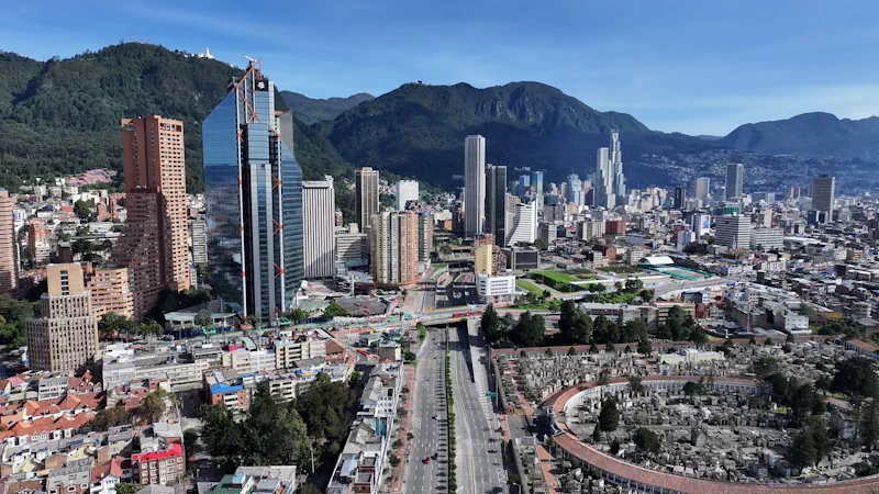 Aerial photo of Bogota, capital of Colombia