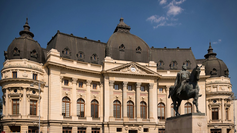 Photo of the Central University Library in Bucharest, capital of Romania