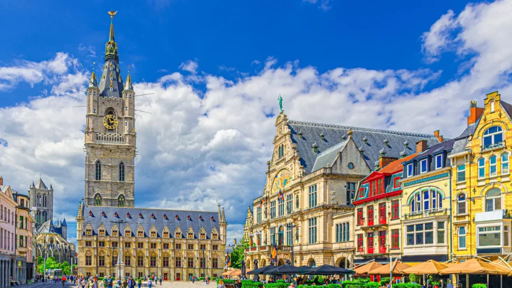 Historic city center of Gand, in Belgium