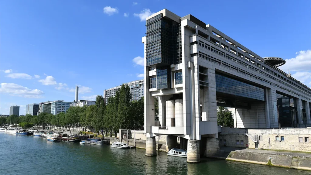 Photo of the Ministry of Finance near the Seine River in Paris, Capital of France