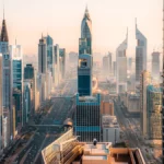 Sheikh Zayed Road, in the center of Dubai, in the United Arab Emirates