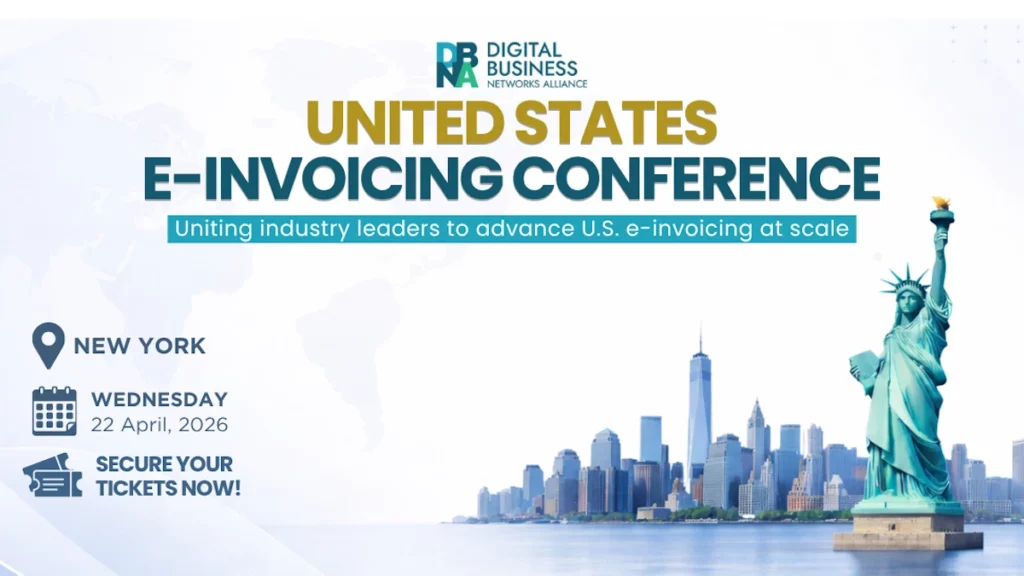 Cover image for the DBNAlliance U.S. e-invoicing conference on April 22, 2026