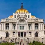 Front view of the Palacio de Bellas Artes in the historic center of Mexico City, capital of Mexico
