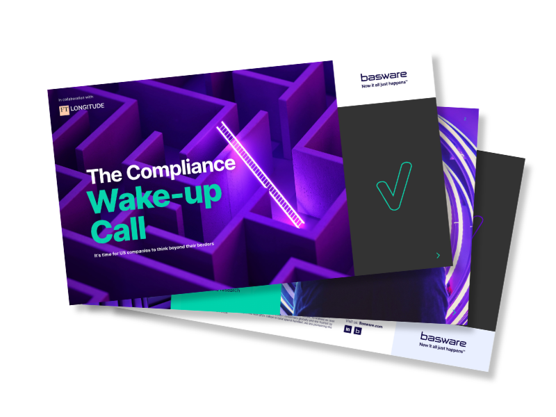Cover page of the "Basware Compliance Wake-Up Call" market report