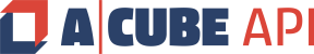 Colored logo with transparent background of the service provider "A-Cube API"